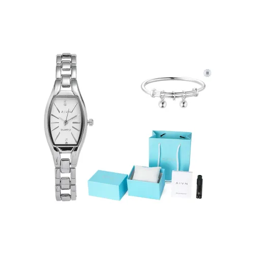 AIVN Нишевый Роскошный Элегантный Повседневный Повседневный Коммутатор Кварцевый Механизм Сплав Ремешок Часы Женские Серебристый Циферблат