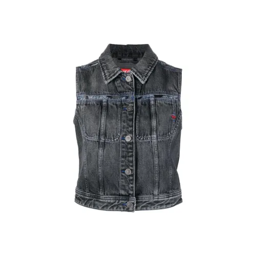 DIESEL Темно-кофейные Женские Жилеты