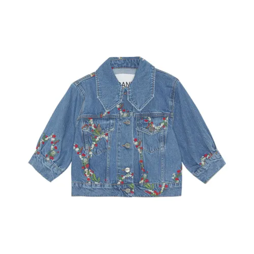 GANNI Синий Женское короткое пальто