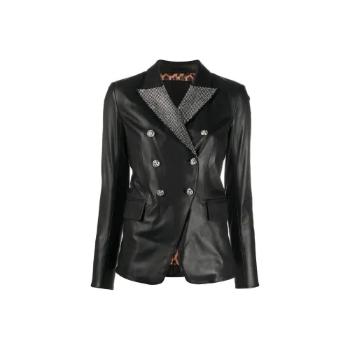 PHILIPP PLEIN Черные Женские Кожаные Куртки