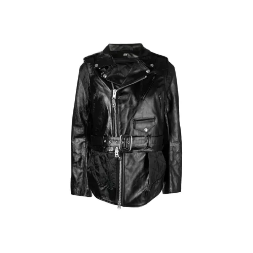 sacai Черные Женские Кожаные Куртки