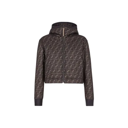 FENDI Коричневый Женское короткое пальто