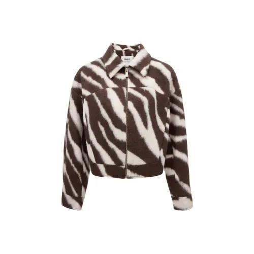 Only H96 Коричневый зебровый принт женское пальто