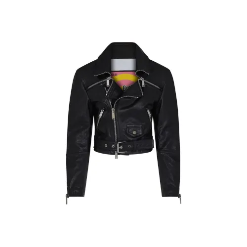 DSQUARED 2 SS24 Кожа Куртка Женская Черная