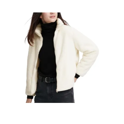 UNIQLO Бархат Feel Куртка Женская Айвори