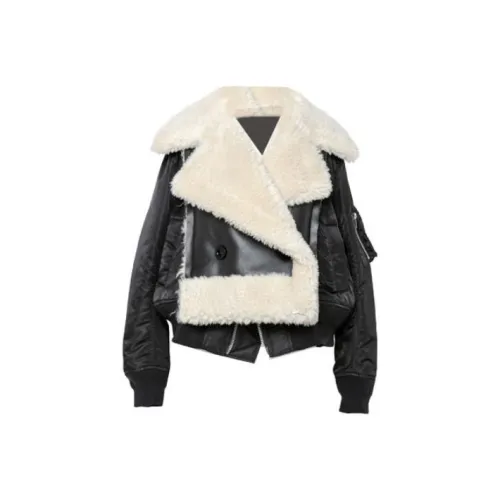 sacai Черное Женское Короткое Пальто