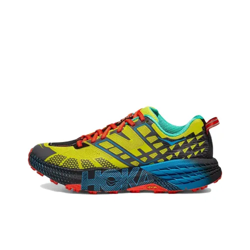 HOKA ONE ONE Slip-Resistant Низкие Кроссовки для Беговых Трасс Унисекс Желто-Синие