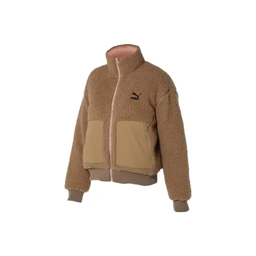 PUMA DEVA Коричнево-розовый Женские бархатные куртки