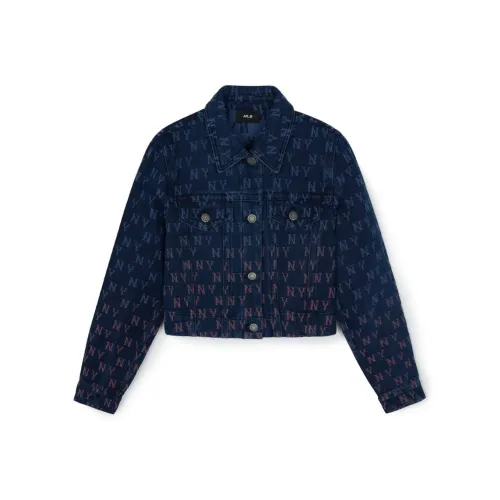 Mlb Base Logo New York Yankees Denim Jacket Women's Blue