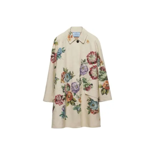 PRADA Бежевое Женское Пальто