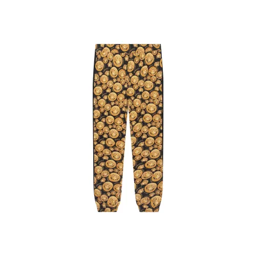 VERSACE Цветочные Желтые Женские Повседневные Брюки