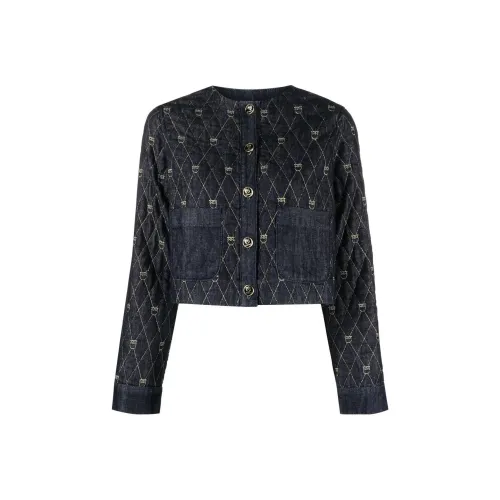 PINKO Полночный синий Женские джинсовые куртки