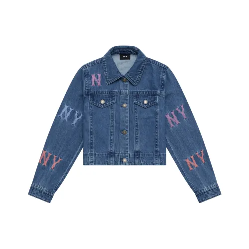 Mlb Base Logo Fashion Sports Collection New York Yankees 24FW Denim Jacket Women's Indigo