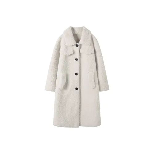 SEENFAAN Йогурт Белый Женские Бархатные Куртки