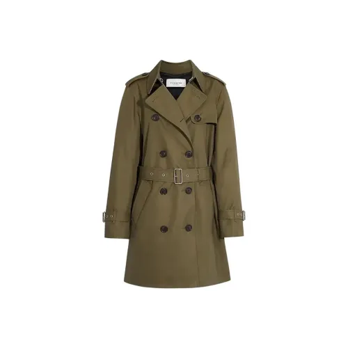 COACH SS24 Тренчкот Женские Темный Ферн Зеленый