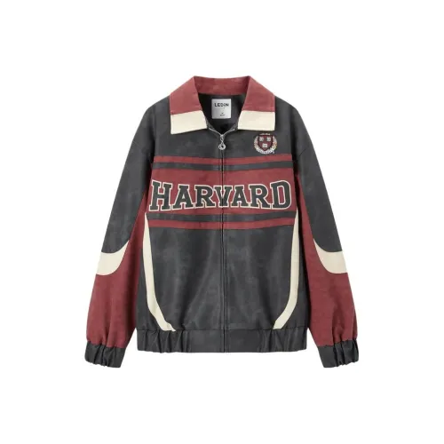 LEDIN Кожа Куртка Женская Темно-Серый