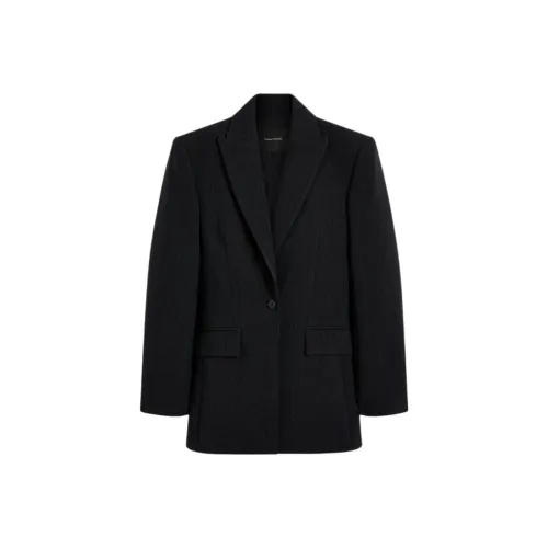 SCANLAN THEODORE Tailored Stripe Куртка Бизнес Костюм Женская Уголь Угольно-Серый