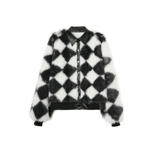 YITOUAGUA Черный Белый Женские Пуховики