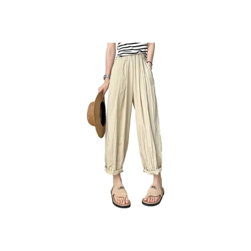 Lulupeach Повседневные брюки Женские Осенние Пшеница Абрикос