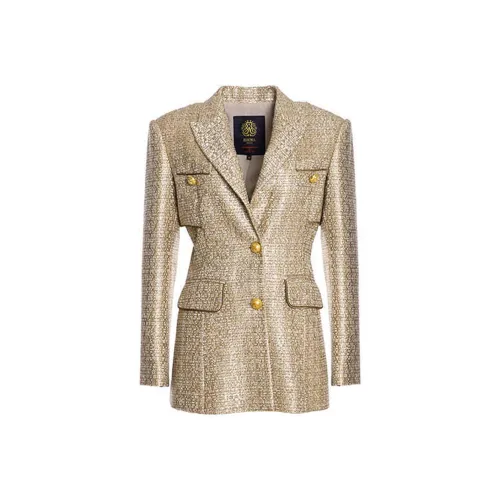 BESIONIA SS22 Бизнес Костюм Пальто Женские Золото