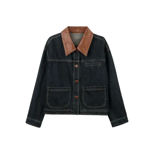 MIGU Джинсовый синий Женское короткое пальто