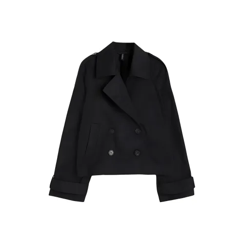 H&M Черное Женское Пальто