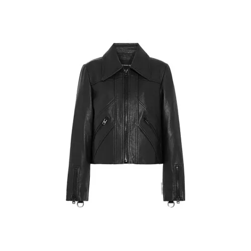 COACH Черные Женские Кожаные Куртки