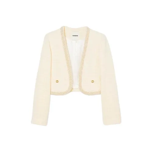 Sandro Cropped Coat Women's Light Umber