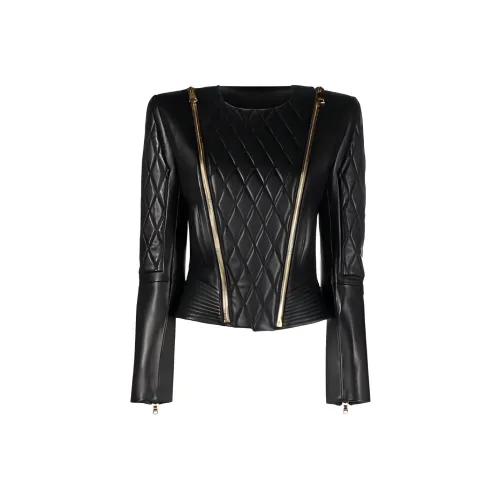 BALMAIN Черные Женские Кожаные Куртки