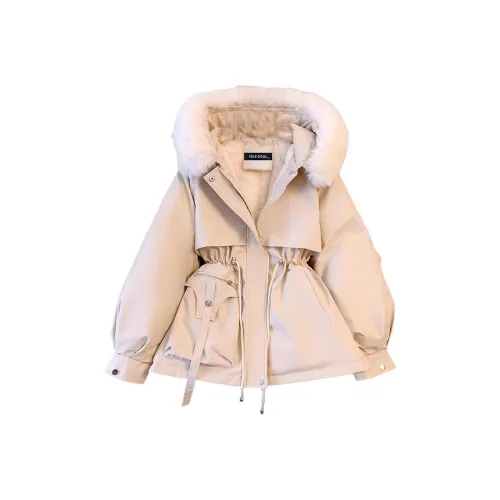 IDLE SOUL Хлопковый пуховик женский цвет экрю