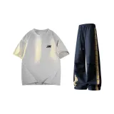 Фотиния Серый с короткими рукавами + Темно-синие штаны