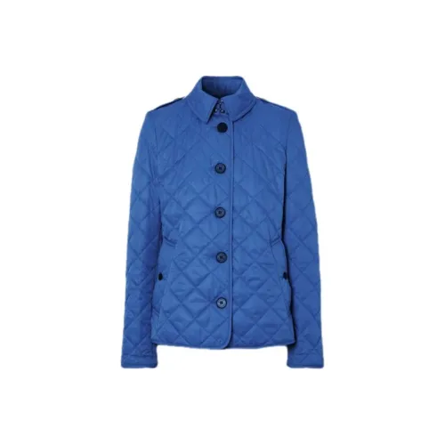 Burberry Хлопковый пуховик женский синий