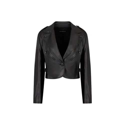 EMPORIO ARMANI Черные Женские Кожаные Куртки
