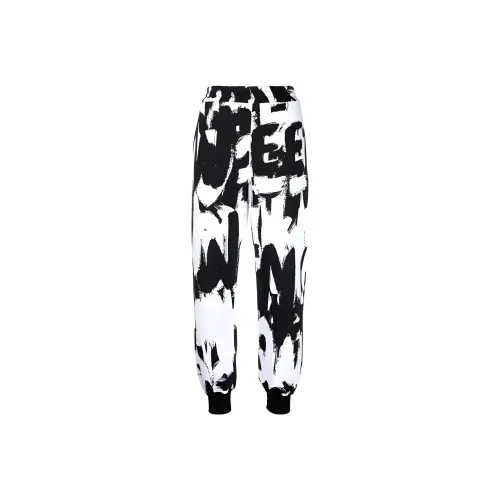 Alexander McQueen Черные/Белые Женские Вязаные Спортивные брюки