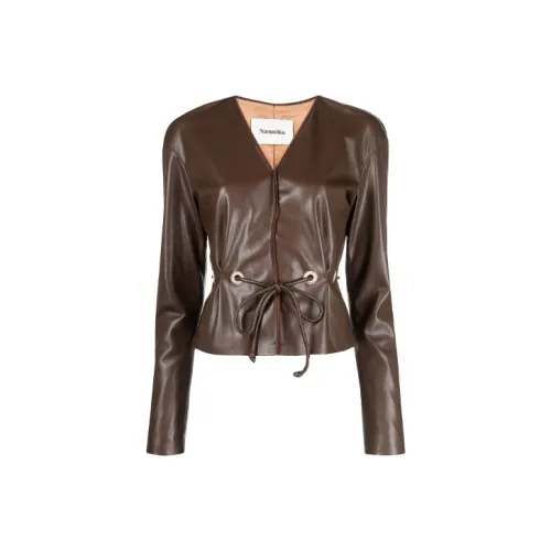 NANUSHKA Коричневая женская кожаная куртка