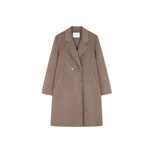 Mo Han Yi Mei Пальто Женское Светлый Цветочный Кофейный