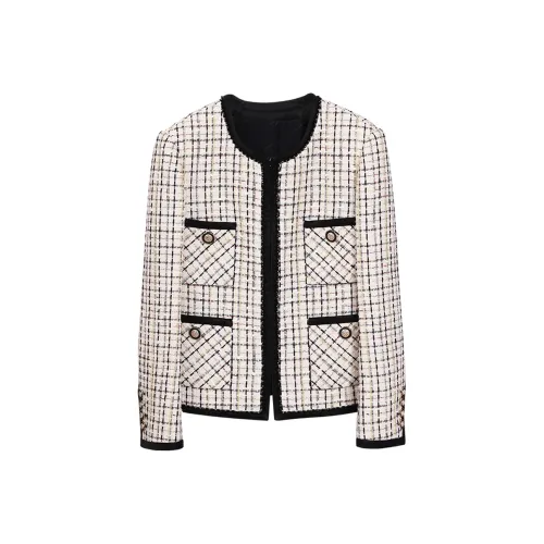 NancyCavally Экрю Женское короткое пальто