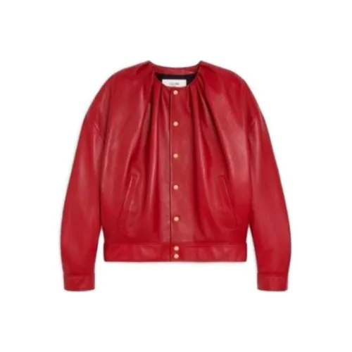 CELINE Кожа Куртка Женская Красная