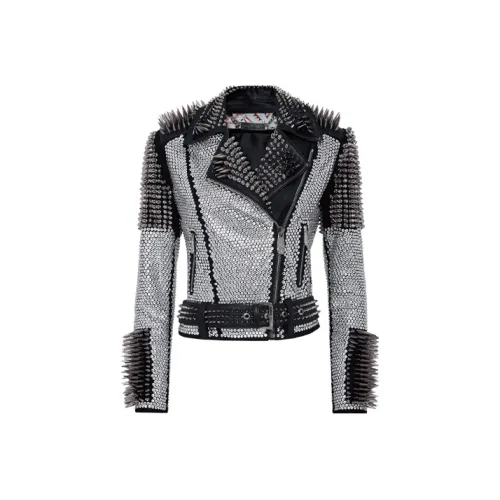 PHILIPP PLEIN Черные Женские Кожаные Куртки
