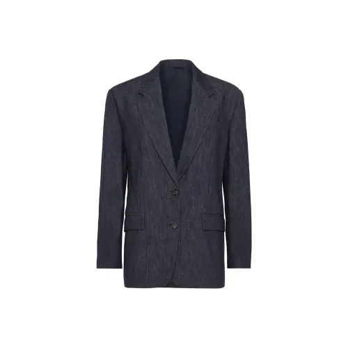 BRUNELLO CUCINELLI SS24 Бизнес-костюм Пальто Женское Морской синий