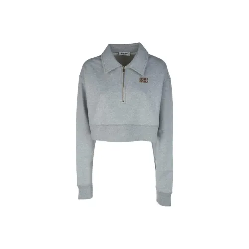 MIU MIU SS25 Толстовка Женская Серого цвета