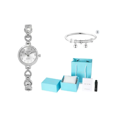 AIVN Элегантность Браслет Часы Наручные Кварцевый механизм Сплав Ремешок Часы Женские Часы Серебристый циферблат