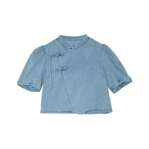 ROSESTUDIOBYGUOPEI Джинсовая куртка женская синяя