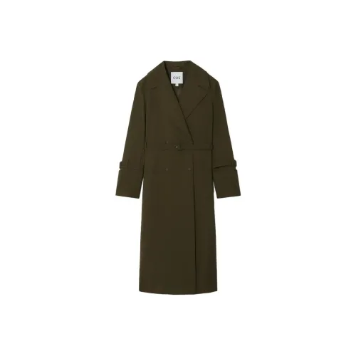 COS Тренчкот Женский Хаки Зеленый