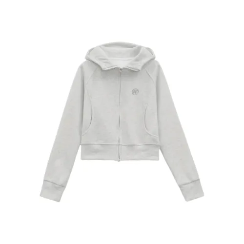 MA JOURNEE Cropped Hoodie Женский Светло-Серый
