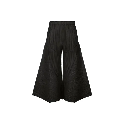 Homme Plissé Issey Miyake Черные Женские Повседневные Брюки