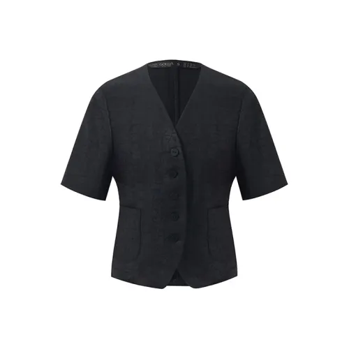 GOELIA Cropped Coat Women's Black GOELIA Укороченное пальто женское черное