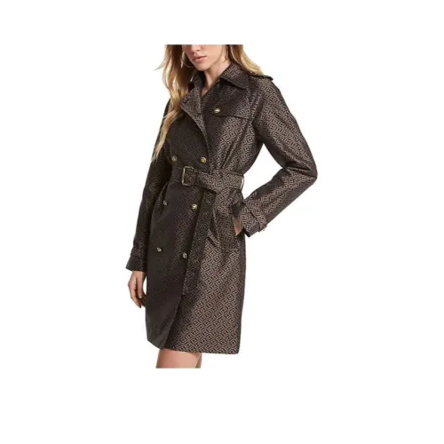 MICHAEL KORS Логотип Жаккард Тренчкот Тренчкот Женские Коричневый