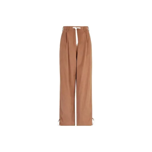 EMPORIO ARMANI Sustainable Collection Хаки Женские Вязаные Спортивные Брюки