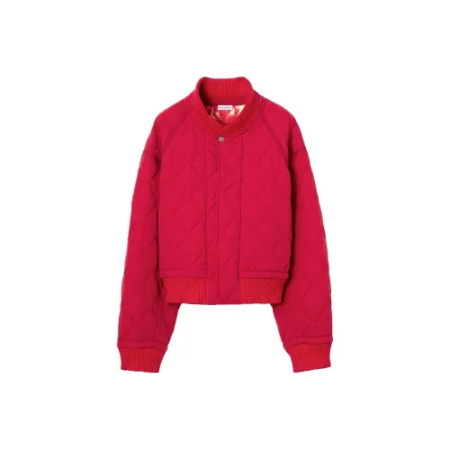 Burberry Хлопковый пуховик женский красный